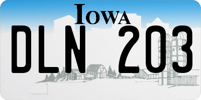 IA license plate DLN203