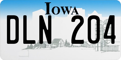 IA license plate DLN204
