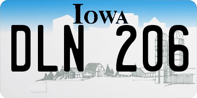 IA license plate DLN206