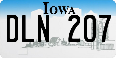 IA license plate DLN207