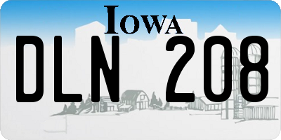 IA license plate DLN208