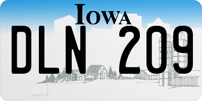 IA license plate DLN209