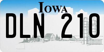 IA license plate DLN210