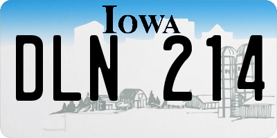 IA license plate DLN214