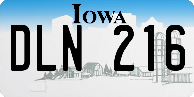 IA license plate DLN216
