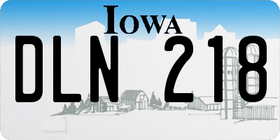 IA license plate DLN218