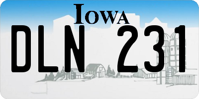IA license plate DLN231