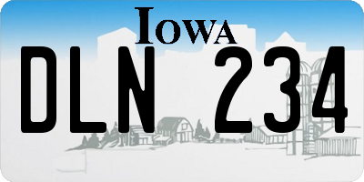 IA license plate DLN234