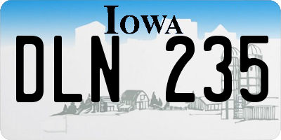 IA license plate DLN235