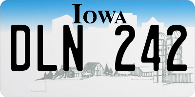 IA license plate DLN242