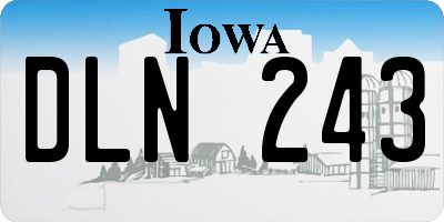 IA license plate DLN243