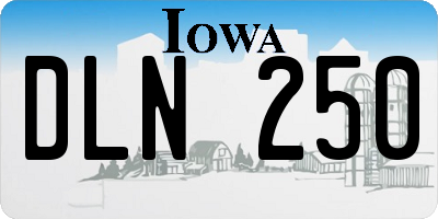 IA license plate DLN250