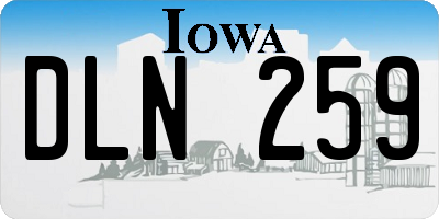 IA license plate DLN259