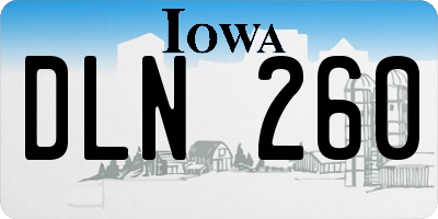 IA license plate DLN260