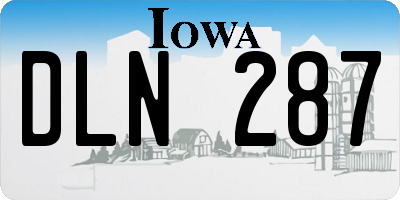 IA license plate DLN287
