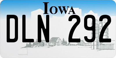 IA license plate DLN292