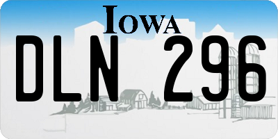 IA license plate DLN296