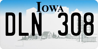 IA license plate DLN308