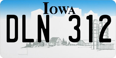 IA license plate DLN312