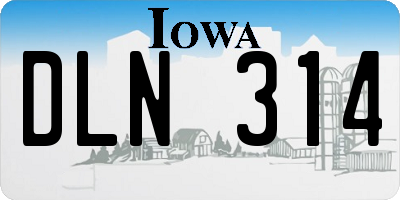 IA license plate DLN314