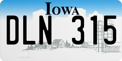 IA license plate DLN315