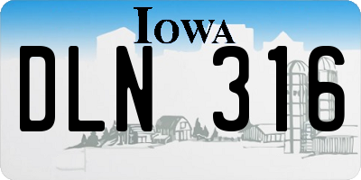 IA license plate DLN316