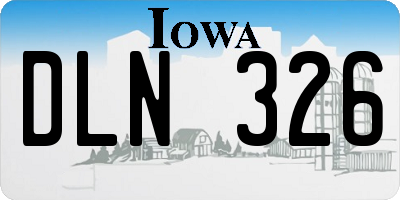 IA license plate DLN326