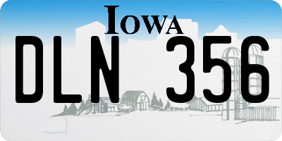 IA license plate DLN356