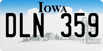IA license plate DLN359