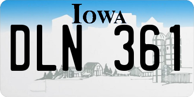 IA license plate DLN361