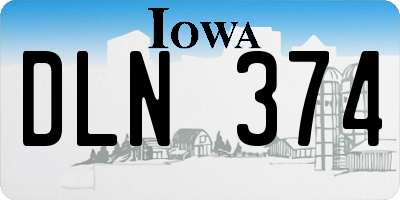 IA license plate DLN374