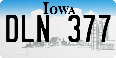 IA license plate DLN377