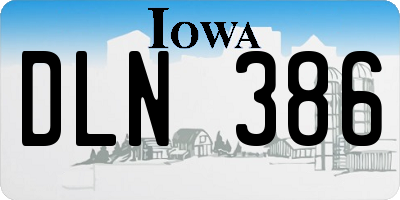 IA license plate DLN386