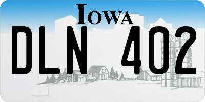 IA license plate DLN402