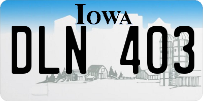 IA license plate DLN403