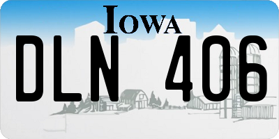 IA license plate DLN406