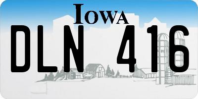 IA license plate DLN416