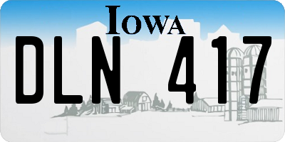 IA license plate DLN417
