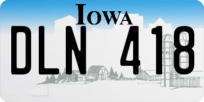 IA license plate DLN418