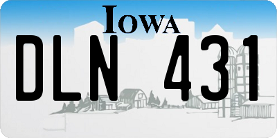IA license plate DLN431