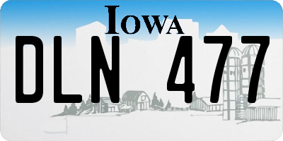 IA license plate DLN477