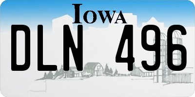 IA license plate DLN496