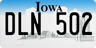 IA license plate DLN502