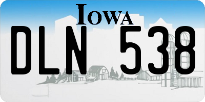 IA license plate DLN538