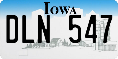IA license plate DLN547