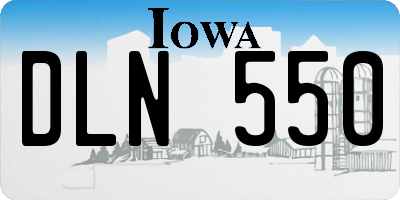 IA license plate DLN550