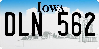 IA license plate DLN562