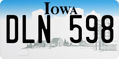 IA license plate DLN598