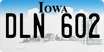 IA license plate DLN602