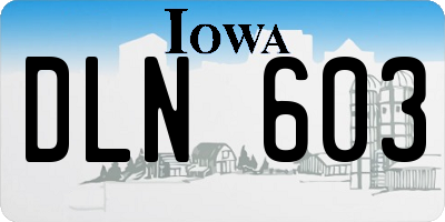 IA license plate DLN603
